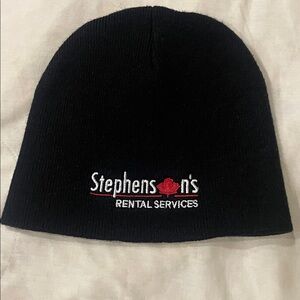 🇨🇦 Black Beanie with Stephenson’s Rental Services Logo • Made in Canada • Unisex